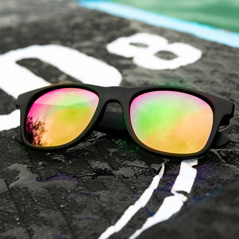 Floating Black Sunglasses with Orange/Yellow Lens - Breo Studio