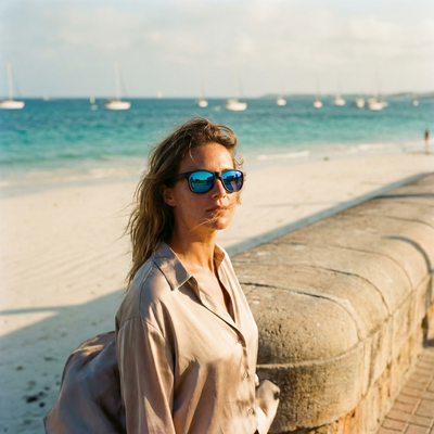 Floating Black Sunglasses with Green/Blue Lens - Breo Studio