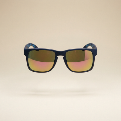 Scope Navy & Blue Sunglasses with Mirror Pink Lens - Breo Studio